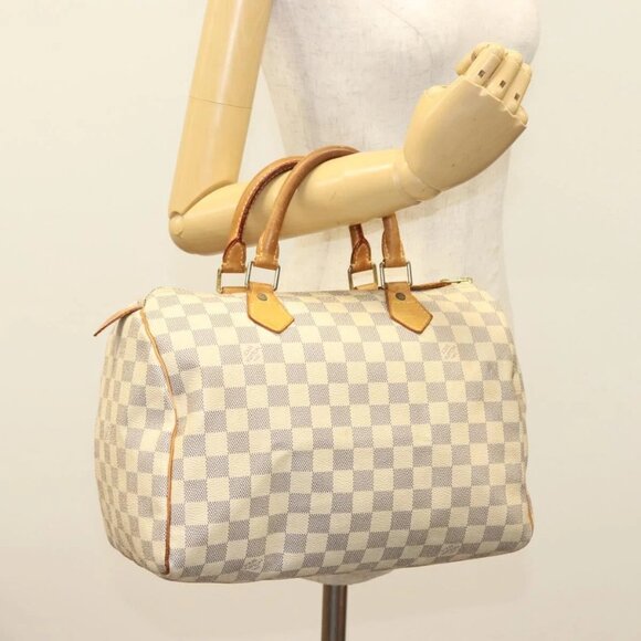 LOUIS VUITTON Damier Azur Speedy 30 Hand Bag N41533 LV Auth 134794 - Picture 1 of 16